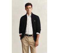 GANT Herren Casual Cotton Strickjacke mit Reißverschluss (XS) Schwarz