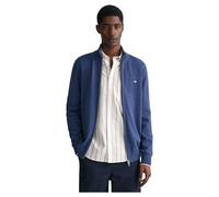 GANT Herren Casual Cotton Zip Cardigan BAUMWOLLSTRICKJACKE MIT REIßVERSCHLUSS, Dark JEANSBLUE Melange, 3XL