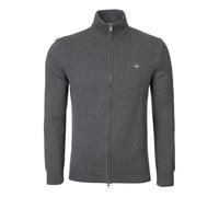 GANT Strickjacke Casual Cotton Zip Cardigan – Dunkelgrau Melange – Herren S