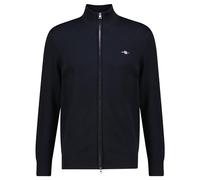 GANT Herren Strickjacke - CASUAL COTTON ZIP CARDIGAN, Stehkragen, Baumwolle Schwarz / 3XL XXXL Schwarz