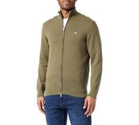 GANT Herren Casual Cotton Zip Cardigan Strickjacke, Juniper Green, XL EU