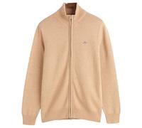GANT Herren Casual Cotton Zip Cardigan Strickjacke, Khaki Mel, Small