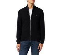 Gant Herren Casual Cotton Zip Cardigan Strickjacke, Schwarz, XXL EU