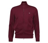 GANT Herren Casual Cotton Zip Cardigan Strickjacke, Wine RED, Small