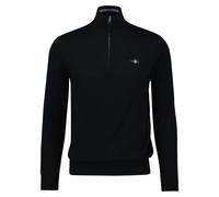 Troyer GANT "CLASSIC COTTON HALF ZIP", Herren, Gr. 4XL, schwarz, Strick, Obermaterial: 100% Baumwolle, Rippbündchen, Pullover Troyer, mit gerippten Details (53553534-4XL) schwarz