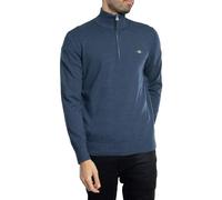 GANT Herren Classic Cotton Halfzip Pullover, Dark JEANSBLUE Melange, Small