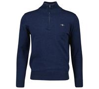 GANT Herren Pullover mit Zip-Kragen - CLASSIC COTTON HALF ZIP, Strickpullover, Baumwolle Jeansblau Melange XL