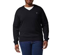 Gant Herren Classic Cotton V-Neck Pullover, Black, Standard