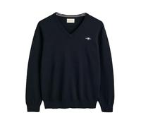 Gant Herren Classic Cotton V-Neck Pullover, Evening Blue, 3XL EU