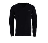 GANT Herren Classic Cotton V-neck Pullover, Schwarz, S EU