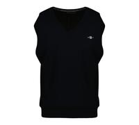 GANT Herren Strickpullunder - CLASSIC COTTON VEST, V-Ausschnitt, Baumwolle Blau XL