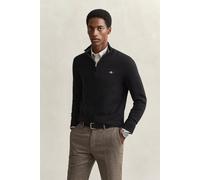 Troyer GANT "CLASSIC COTTON HALF ZIP", Herren, Gr. 4XL, schwarz, Strick, Obermaterial: 100% Baumwolle, Rippbündchen, Pullover Troyer, mit gerippten Details (53553534-4XL) schwarz