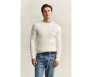 GANT Herren Classic Zopfstrickpullover (S) CREAM