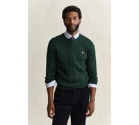 GANT Herren Strickpullover Cotton Cable – Regular Fit, Rundhals, einfarbig – Tartan Green, XL EU