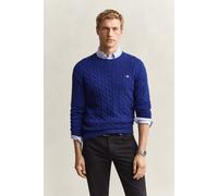 GANT Regular Fit Strickpullover Rundhalsblau, Einfarbig