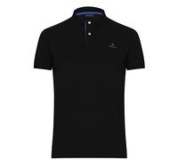 GANT Herren Contrast Collar Pique Rugger Poloshirt, Schwarz (Black 5), S-M EU
