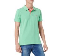 GANT Herren Contrast Collar Pique SS Rugger Polohemd, Absinthe Green, XL