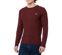 GANT Herren Zopfstrick Rundhalspullover aus Baumwolle (XL)