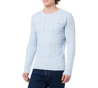 Gant Herren Cotton Cable C-Neck Pullover, Ice Blue Melange, XL EU