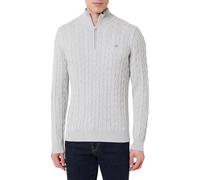 Gant Herren Cotton Cable Half Zip Pullover, Cloud Grey Melange, XXL EU
