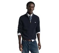 Gant Herren Cotton Cable Half Zip Pullover, Evening Blue, M EU