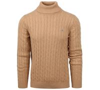 Gant Herren Cotton Cable Turtle Neck Pullover, Khaki Mel, XL EU