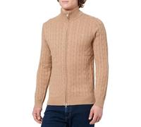 GANT Cotton Cable Full Zip Dark Sand Melange Braun S