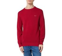 GANT Herren Cotton Pique C-Neck Pullover, Ruby Red 1, Large