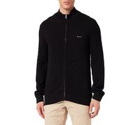 GANT Herren Pique-Strickjacke - COTTON PIQUE ZIP CARDIGAN, Reißverschluss, Baumwolle Schwarz 4XL