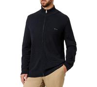 GANT Herren Cotton Pique Zip Cardigan Strickjacke, Evening Blue, M EU