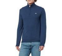 GANT Herren CTN/WO Half Zip Pullover, Dark JEANSBLUE Melange, XL