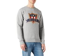 GANT Herren D1 Banner Shield C-Neck Pullover, Grey Melange, XS