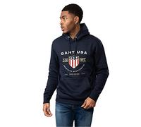 GANT Herren D1. Banner Shield Hoodie Kapuzenpullover, Evening Blue, M