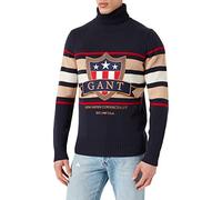 GANT Herren D1 Banner Shield Turtleneck Pullover, Evening Blue, XL