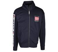 GANT Herren D1 Retro Shield Zip Cardigan Strickjacke, Evening Blue, XL