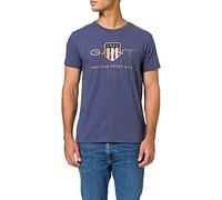 GANT Herren D2. Archive Shield T-shirt T Shirt, Dk Jeansblue Melange, L EU