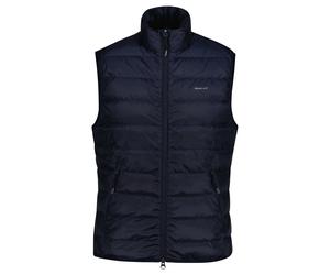 GANT Herren Daunenweste - LIGHT DOWN VEST, leichte Steppweste, Stehkragen, Zip Blau / 4XL XXXXL Blau