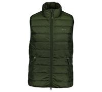 GANT Herren Daunenweste - LIGHT DOWN VEST, leichte Steppweste, Stehkragen, Zip Grün 3XL