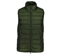 GANT Herren Daunenweste - LIGHT DOWN VEST, leichte Steppweste, Stehkragen, Zip M Grün