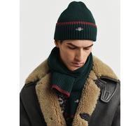 GANT Herren Essential Beanie und Schal im Geschenkset (ONE SIZE) TARTAN Grün
