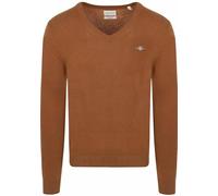 GANT Herren Extrafine Lambswool V-Neck Pullover, Cacao, Large