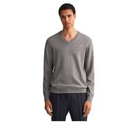 GANT Herren Strickpullover, V-Neck, Wolle - EXTRAFINE LAMBSWOOL V-NECK Grau Melange 3XL