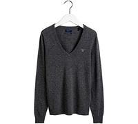 Gant Herren Extrafine Lambswool V-Neck Pullover, Dk Charcoal Melange, L EU
