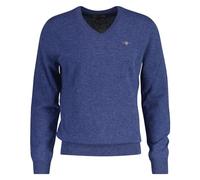 V-Ausschnitt-Pullover GANT "EXTRAFINE LAMBSWOOL V-NECK" Gr. XXL, stone blue melange Herren Pullover (88973564-XXL) stone blue melange