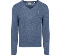 GANT Herren Extrafine Lambswool V-Neck Pullover, Stone Blue Melange, XXXL