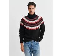 GANT Herren Fair Isle Rollkragenpullover (4XL) Schwarz