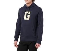 GANT Herren G Badge Hoodie Kapuzenpullover, Evening Blue, XXL