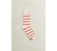 GANT Herren Gerippte Socken mit Streifen (40-42) CREAMED Weiß