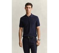 GANT Herren Gerippter Polopullover aus Baumwolle (L) EVENING Blau
