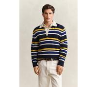 GANT Herren Gerippter Polopullover mit Streifen (XXXL) EVENING Blau